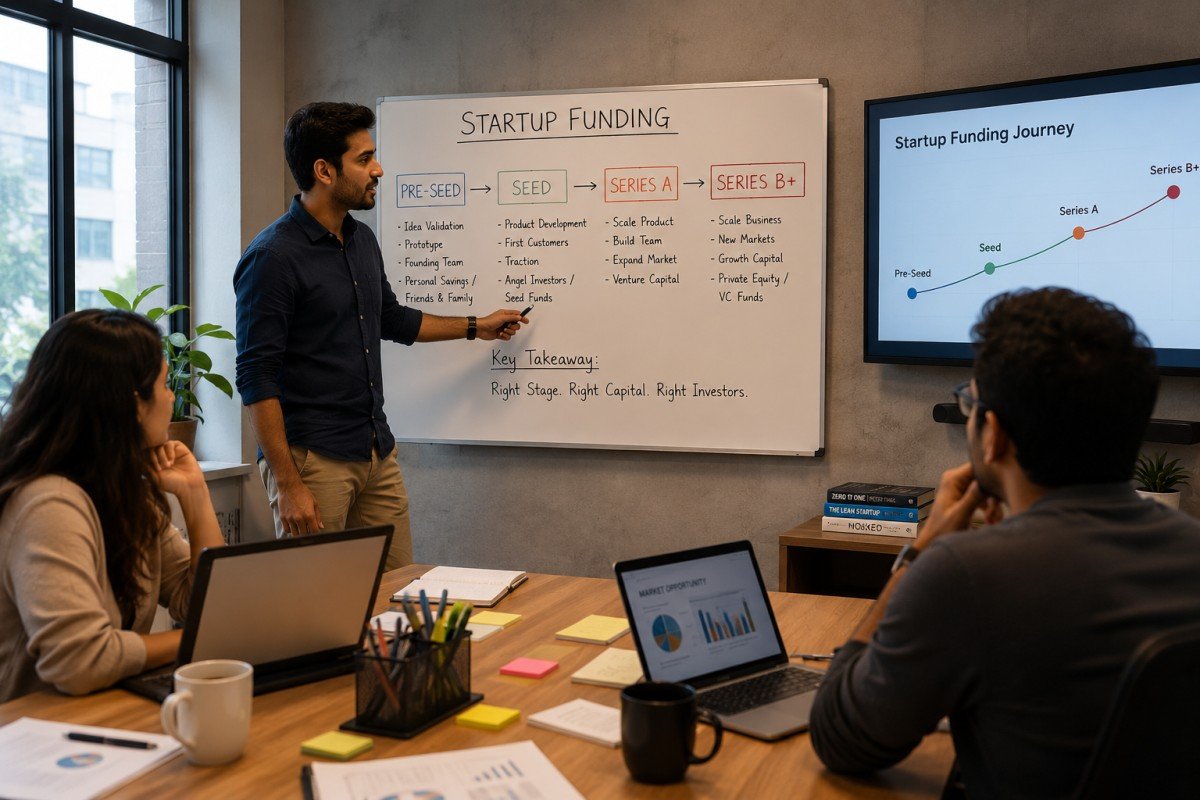 ChatGPT Image Aug 6, 2026, 10_28_28 AM Startup funding stages presentation in a business meeting