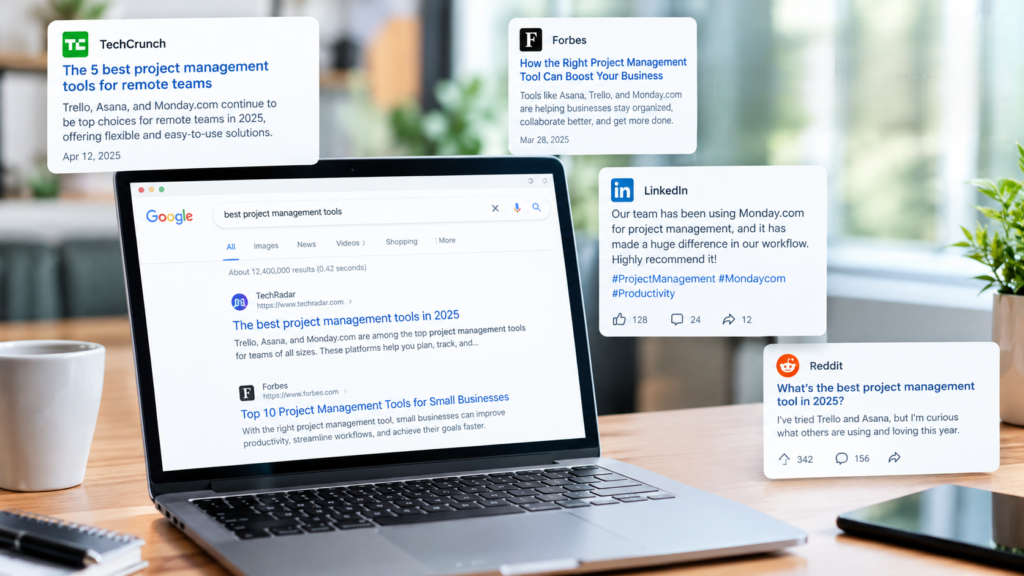 Brand mentions across the web